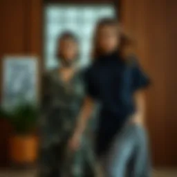 Elegant fashion ensemble featuring sustainable materials