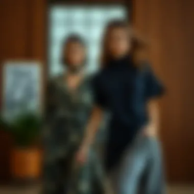 Sustainable Fashion Ensemble Elegant fashion ensemble featuring sustainable materials