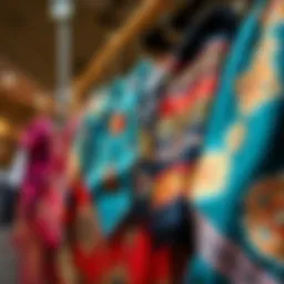 Elegant display of defolu Vakko scarves showcasing unique patterns