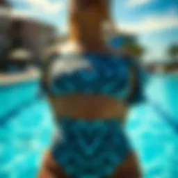 Artistic design of swimwear showcasing innovative patterns