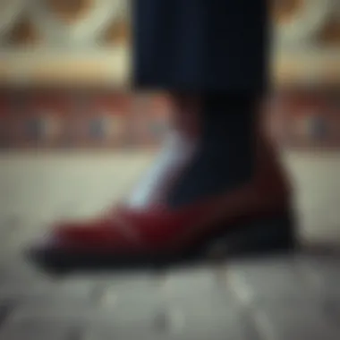 Close-up of a sleek boot paired with a formal suit