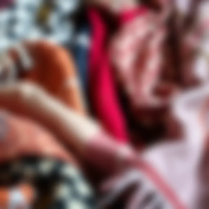 Diverse Scarf Materials An array of scarves showcasing various materials and textures.