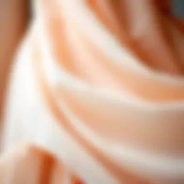 Lightweight Fabric of Draped Chiffon Dress Close-up of the lightweight fabric of a draped chiffon dress