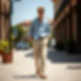 Stylish linen trousers paired with a casual shirt for summer elegance