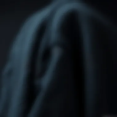 Different textures of materials used in black sweatshirts, highlighting fabric choice