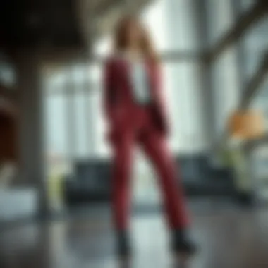 Stylish plaid pants in a modern setting