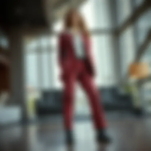 Stylish plaid pants in a modern setting