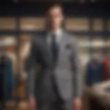 Stylish checkered suit displayed on a mannequin