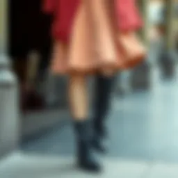 Chic outfit featuring ankle boots under a dress