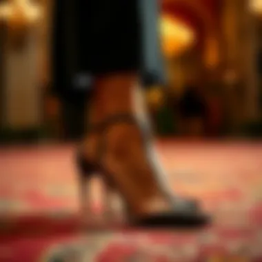 Elegant dress and stylish footwear for a formal event