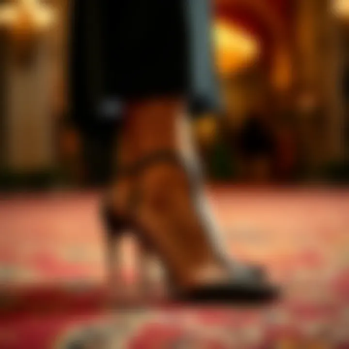 Elegant dress and stylish footwear for a formal event