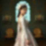 Elegant bridal gown inspired by historical fashion