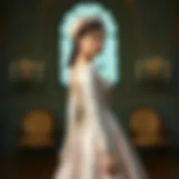 Elegant bridal gown inspired by historical fashion