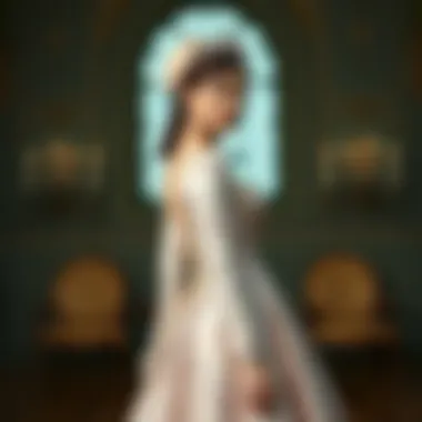 Elegant bridal gown inspired by historical fashion