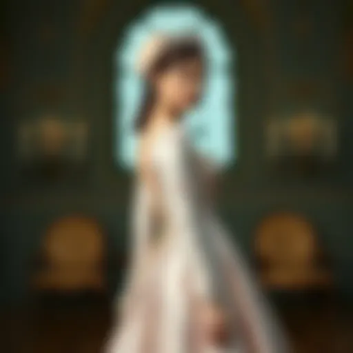 Elegant bridal gown inspired by historical fashion