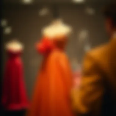 Elegant evening gown displayed on a mannequin