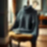 Elegant knitted sweater displayed on a vintage chair