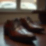 Elegant leather shoes suitable for a suit