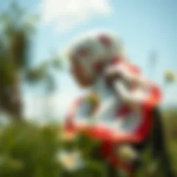 Elegant silk scarf in a natural setting