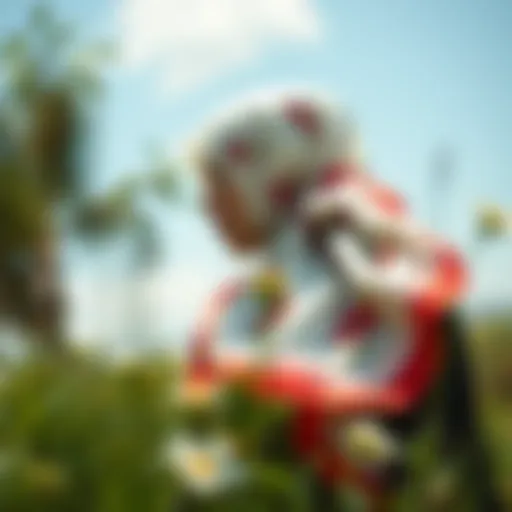 Elegant silk scarf in a natural setting