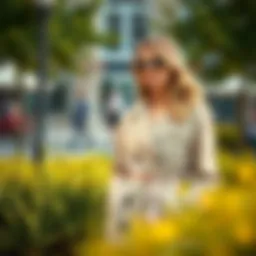 Elegant summer trench coat in a casual outdoor setting