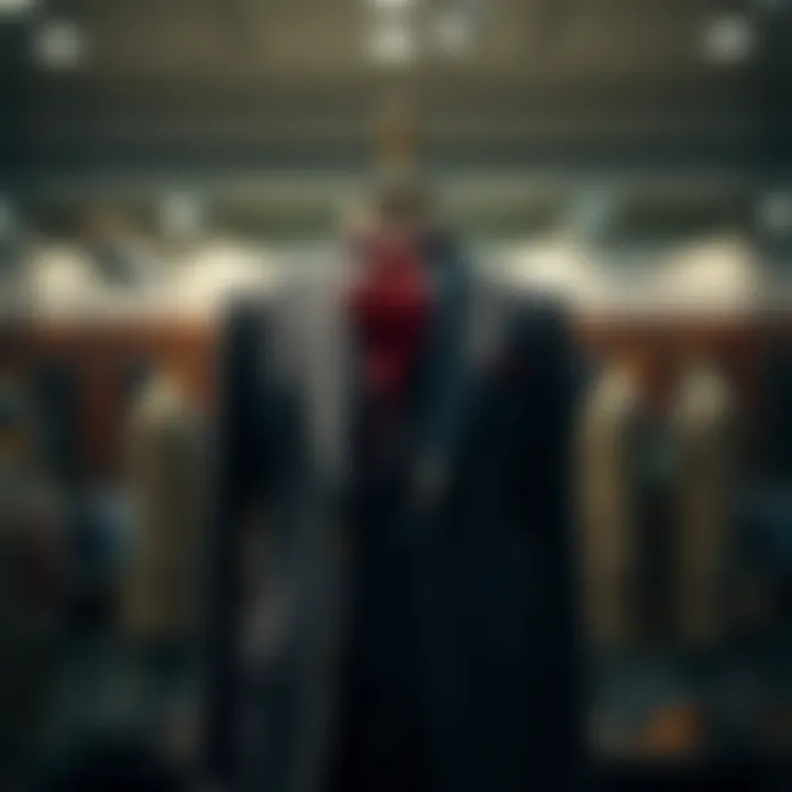 Elegant tailored suits display