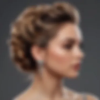 Elegant updo featuring layered strands for a sophisticated look