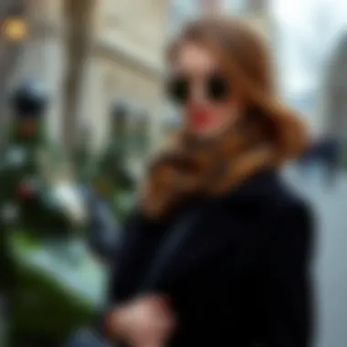 Elegant winter outfit with accessories