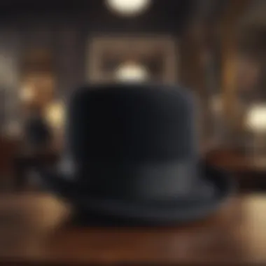 A traditional bowler hat showcased in a vintage setting.