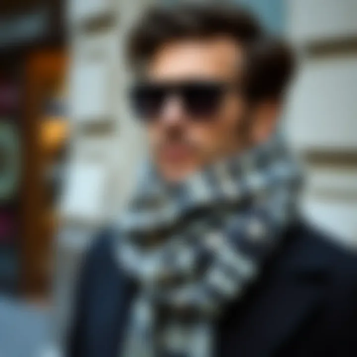 Trendy patterns and textures in men's scarf selections
