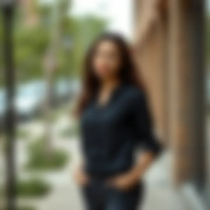 Casual look featuring a black shirt