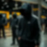 Stylish black tracksuit on display