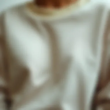 Close-up of fabric texture on a cropped sweatshirt