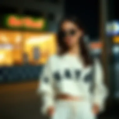 Fashionable mix-and-match outfits featuring a cropped sweatshirt