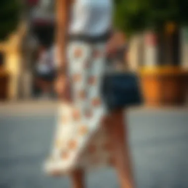 A stylish summer skirt paired with complementary accessories