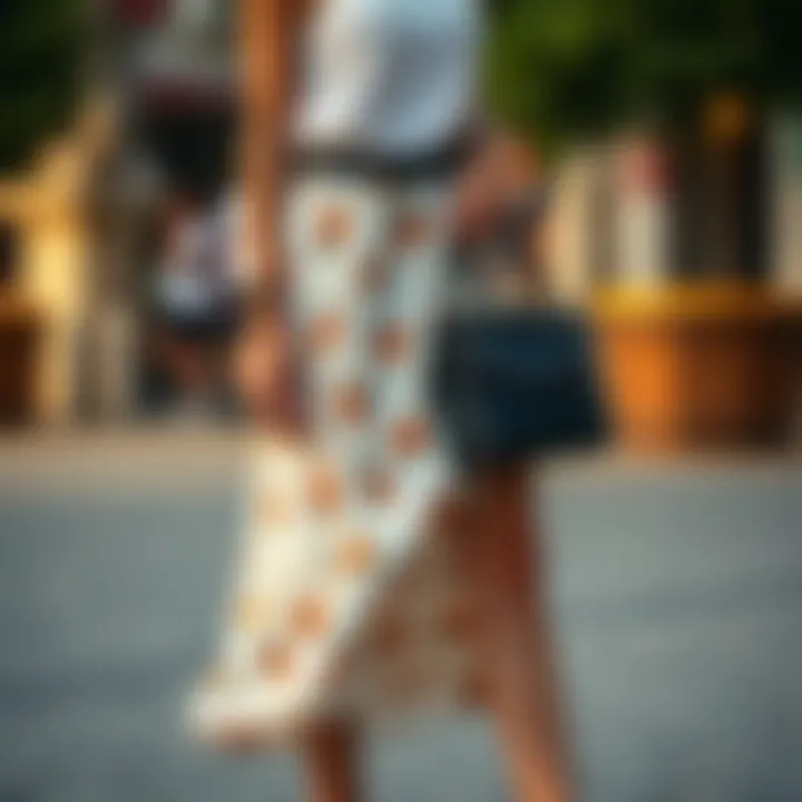 A stylish summer skirt paired with complementary accessories