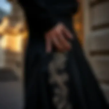 Different fabric choices for black evening gowns