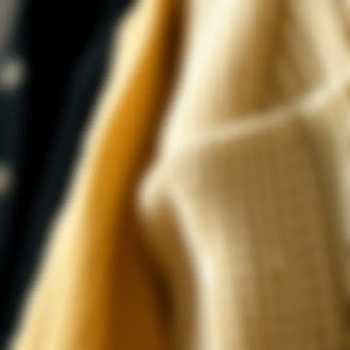 Close-up of fabric textures used in long summer cardigans