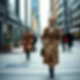 Elegant trench coat in an urban setting