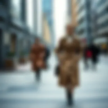 Elegant trench coat in an urban setting