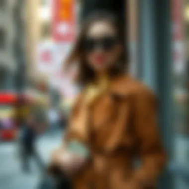 Stylish trench coat paired with accessories