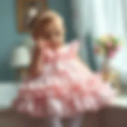 Elegant ruffled baby dress in a soft pastel shade