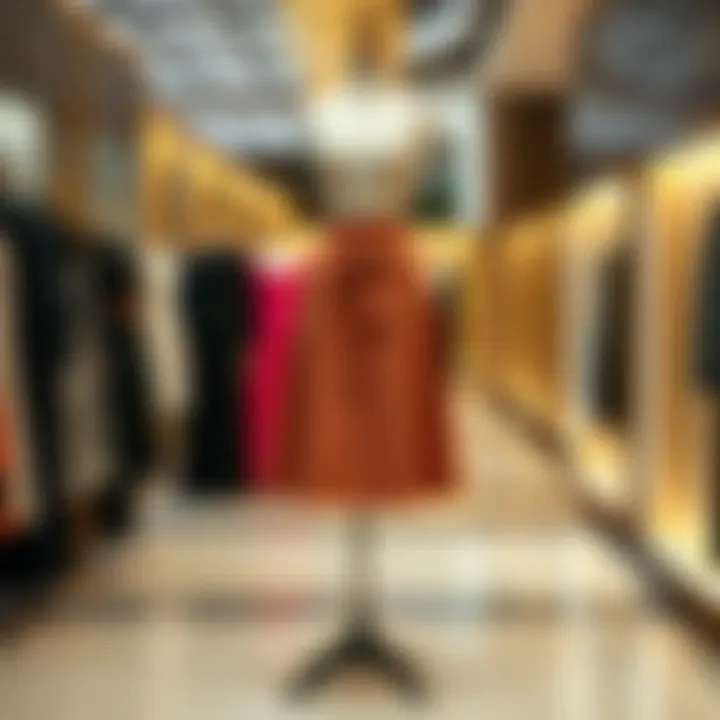 Elegant flat cut skirt displayed on a stylish mannequin in a boutique setting