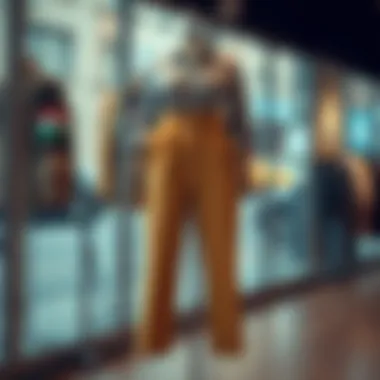 Stylish 48 size trousers displayed on a mannequin