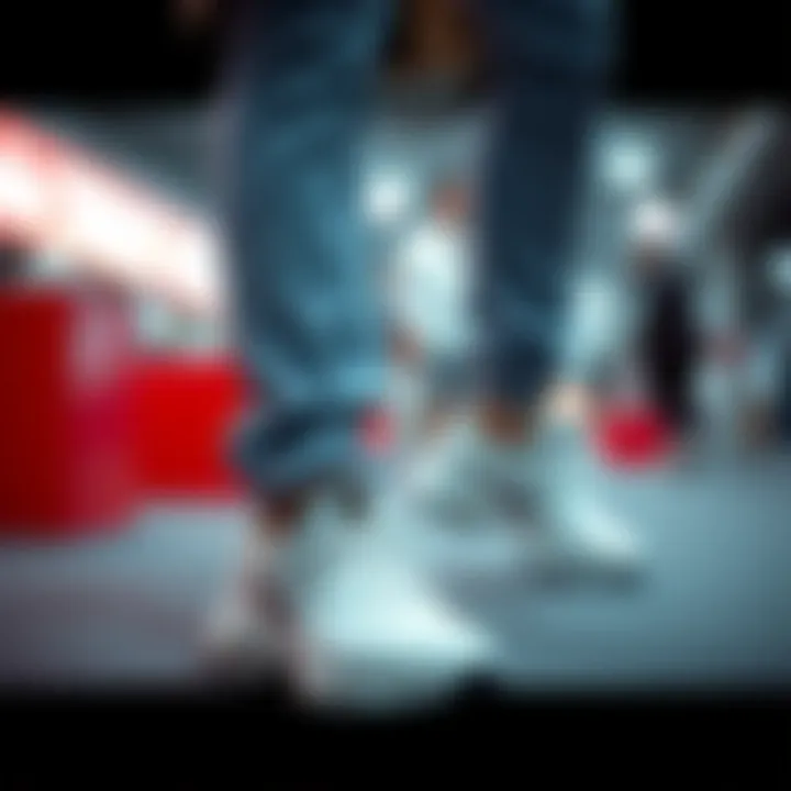 Fashionable casual outfits paired with sports shoes