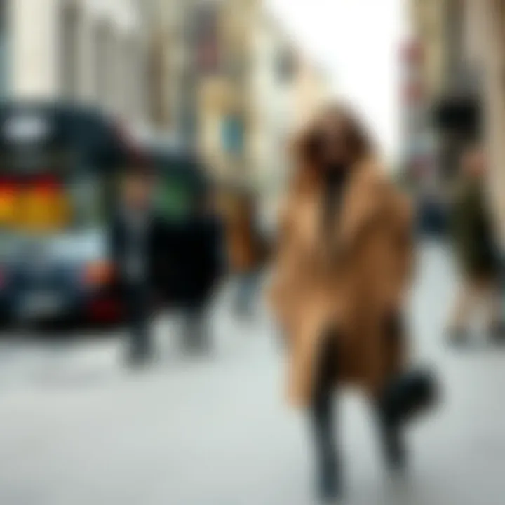 Fashionable street style with oversized outerwear