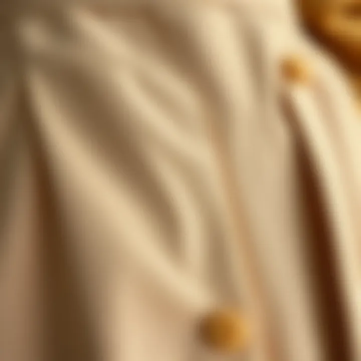 Elegant Details of Front-Button Skirts Detail shot of buttons and fabric texture on a front-button skirt