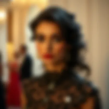 Exquisite Evening Elegance Elegant evening gown showcasing intricate design