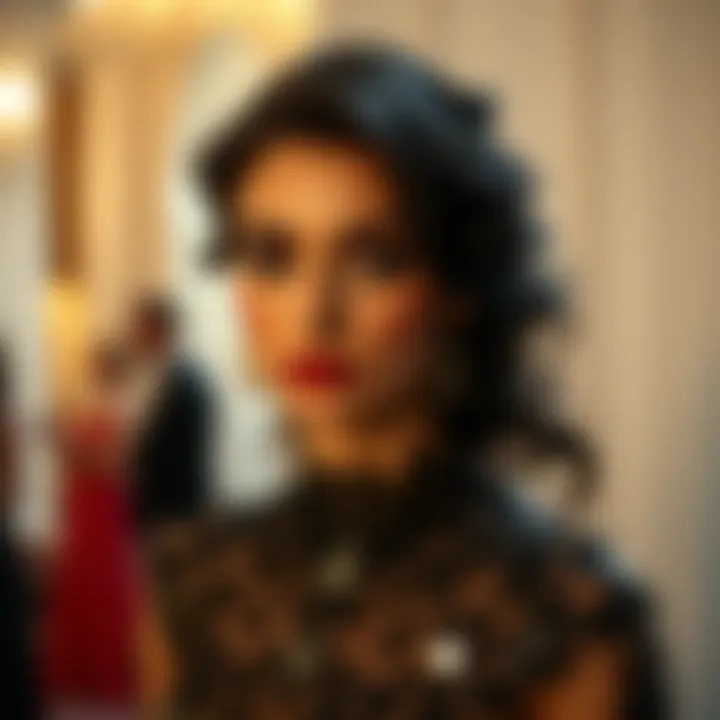 Exquisite Evening Elegance Elegant evening gown showcasing intricate design