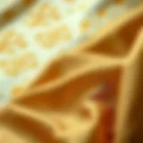 The Beauty of Traditional Golden Silk Designs Intricate patterns of golden silk fabric